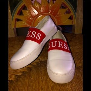 Guess Platform Leather Slip Ons